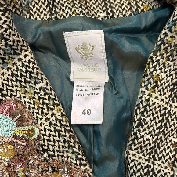 Paule Vasseur Embroidered Blazer US Size 8 - Picture 4 of 8